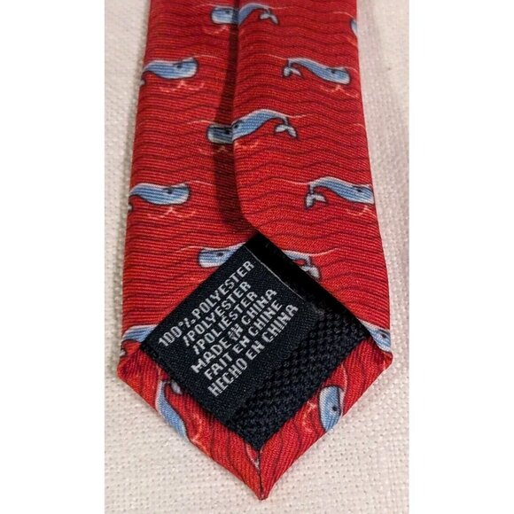Nautica Whale Tie Red Preppy Pattern Graphic Nerd Nautical Necktie Fun 58" x 3" - Picture 9 of 14